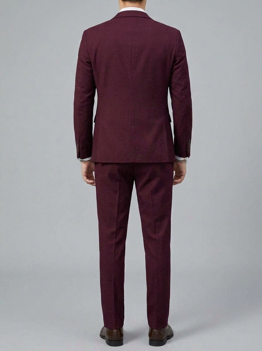 Wool Classic 2-Piece Suit Men Slim Fit