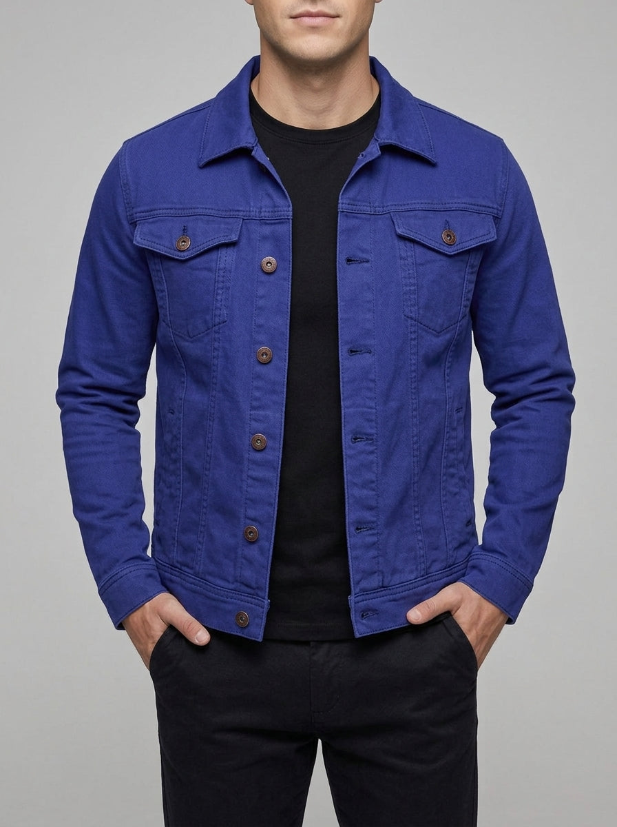 Men's Denim Jacket – Button Front (Green)