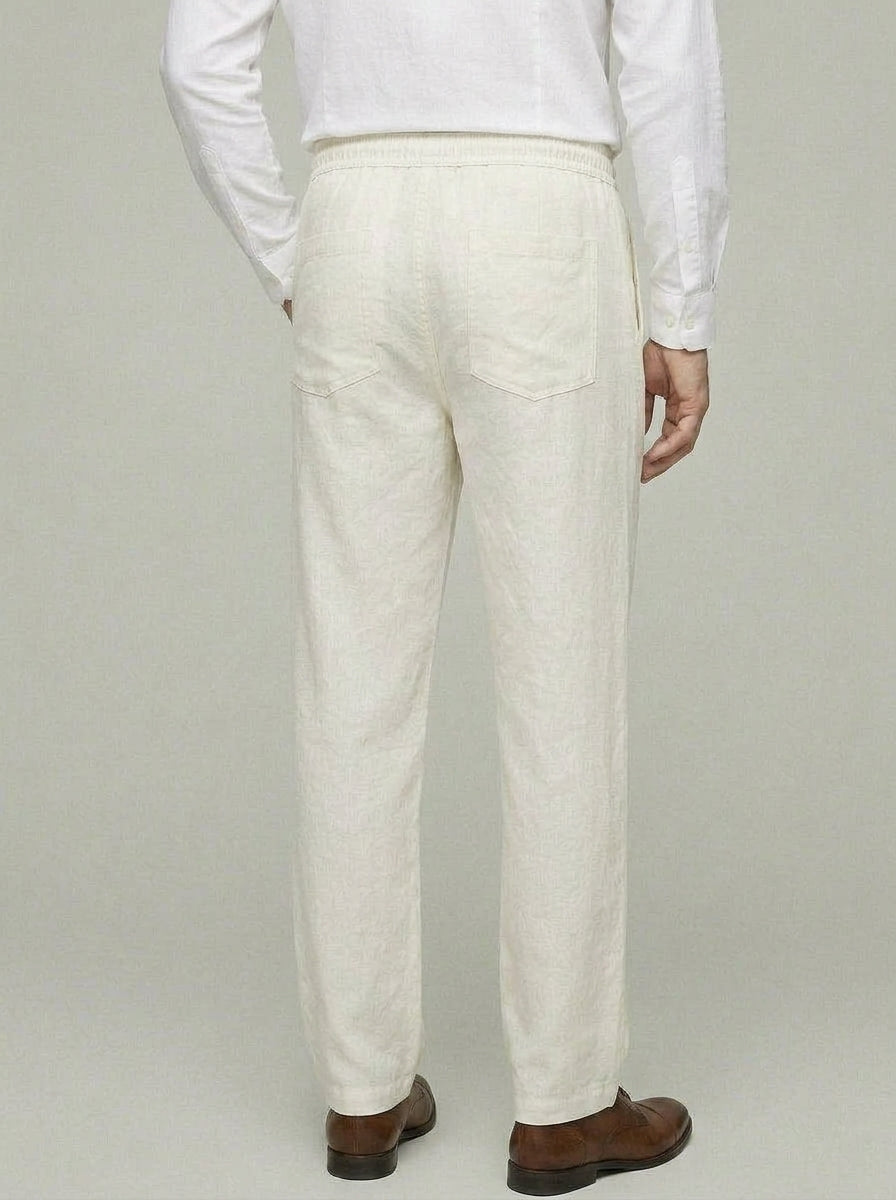 Linen Wide Leg Trousers Men