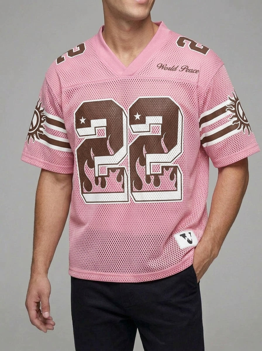 Mesh Football Jersey Men V-Neck Retro