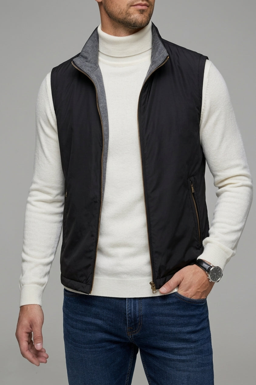 V-Neck Gilet Men Lightweight Zip Up Bodywarmer