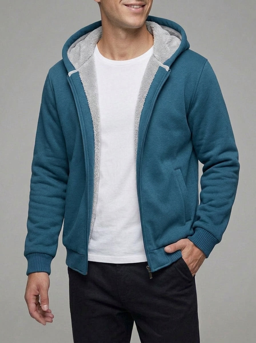 Fleece Zip Up Hoodie Men