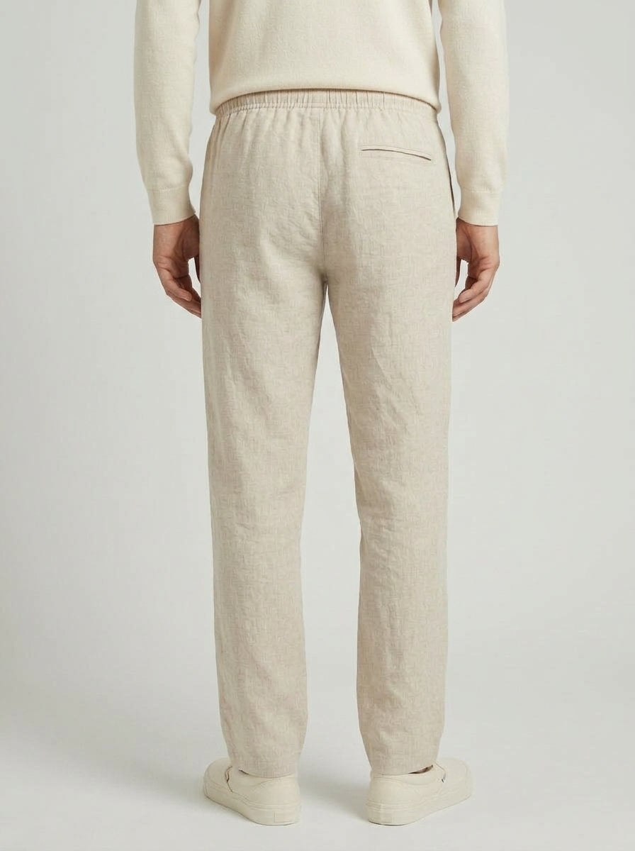 Linen Drawstring Trousers Men