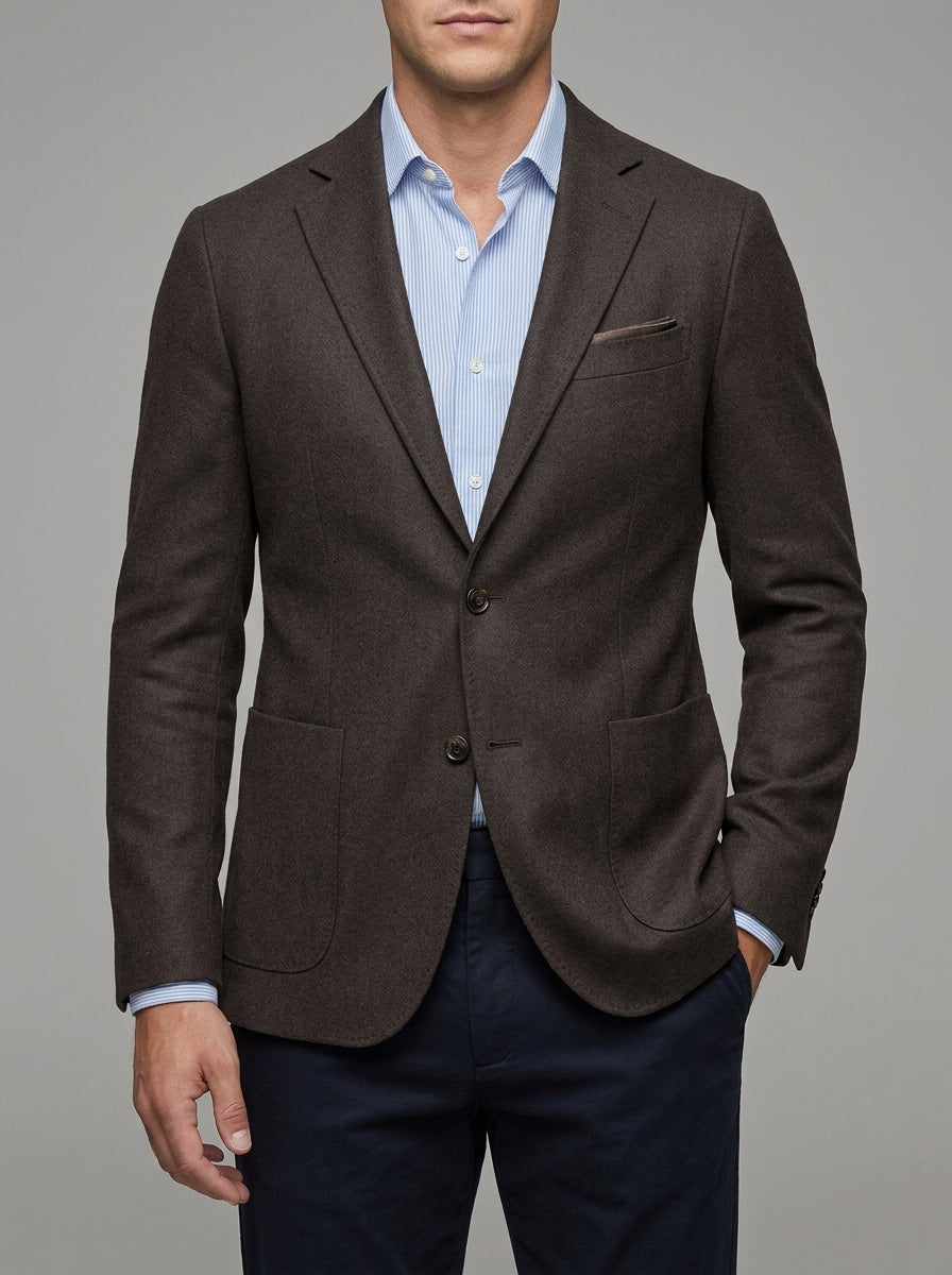 Oliver Wool Casual Blazer Men Notched Lapel