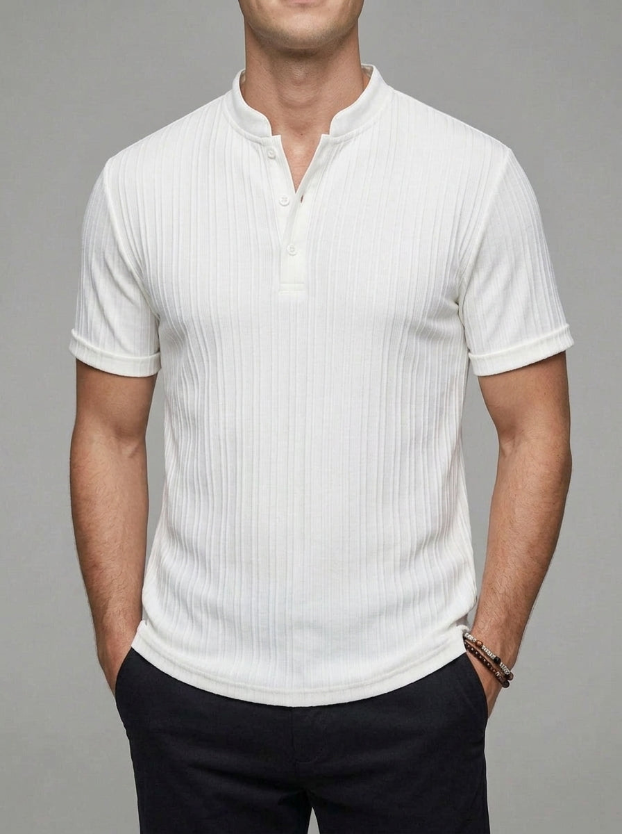 Men's Classic Henley Shirt Cotton