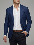 Linen Summer Blazer Men Tailored