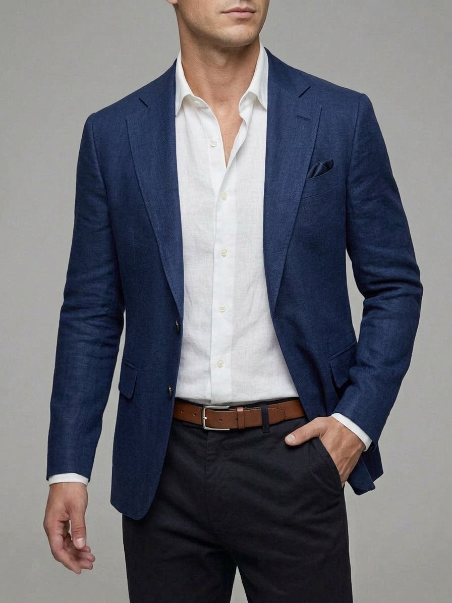 Linen Summer Blazer Men Tailored