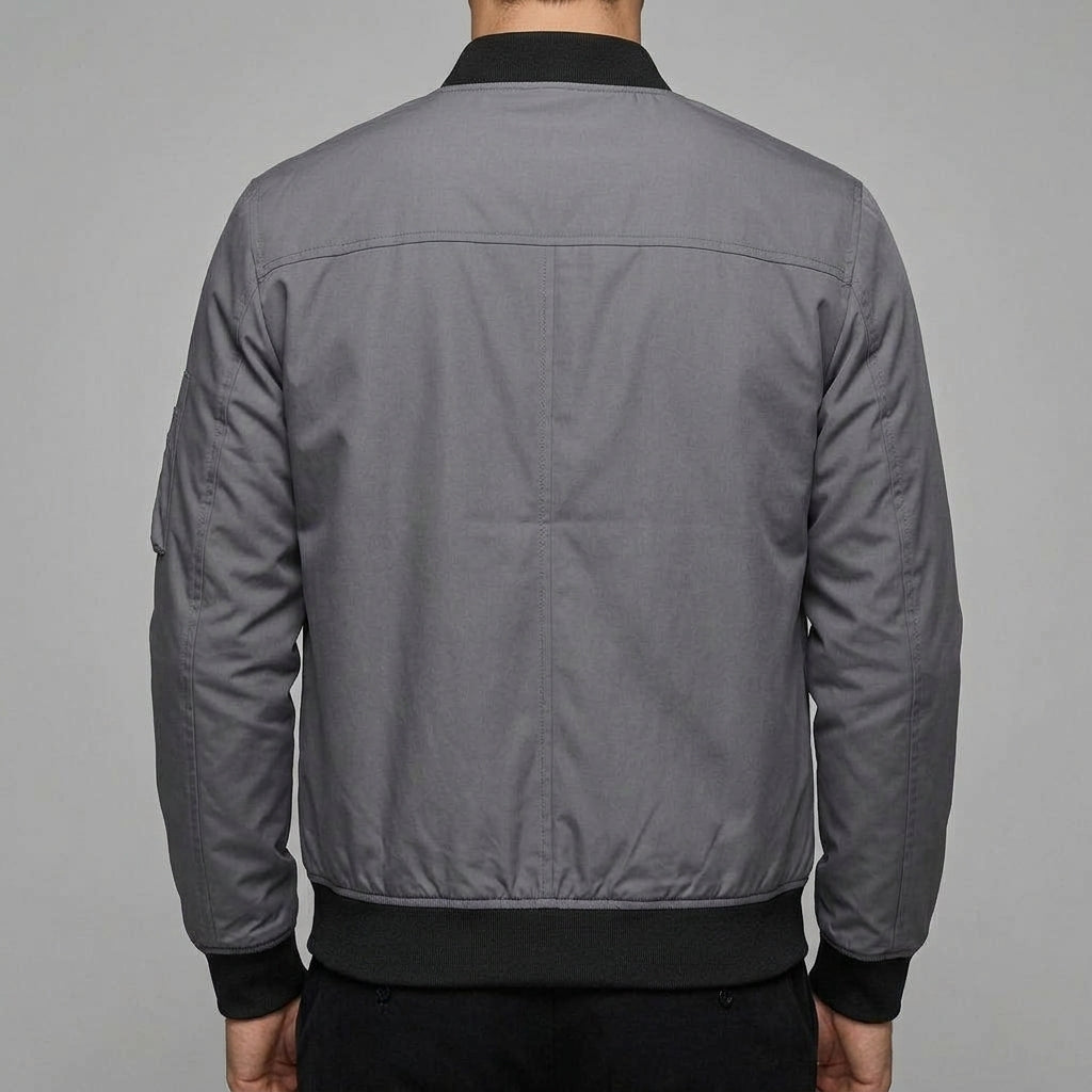 Mens Lightweight Bomber Jacket – Ribbed Trim