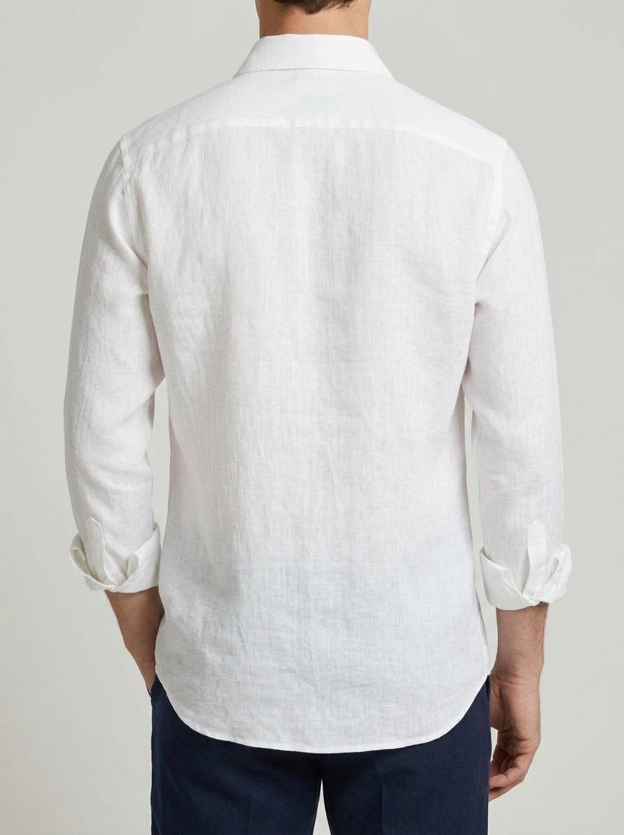 Linen Shirt Men – Spread Collar