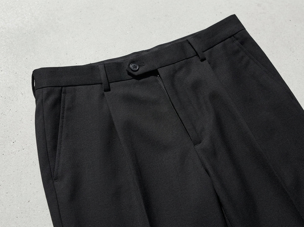Stretch Tailored Trousers Men Wool Dress Pants