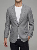 Linen Summer Blazer Men Lightweight Jacket