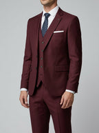 Wool Slim-Fit 3-Piece Suit Men