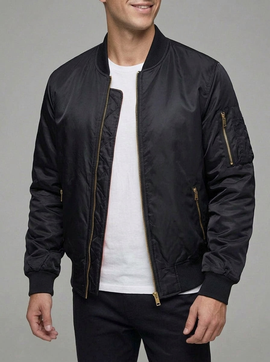 Men's Leather Bomber Jacket – Aviator Style