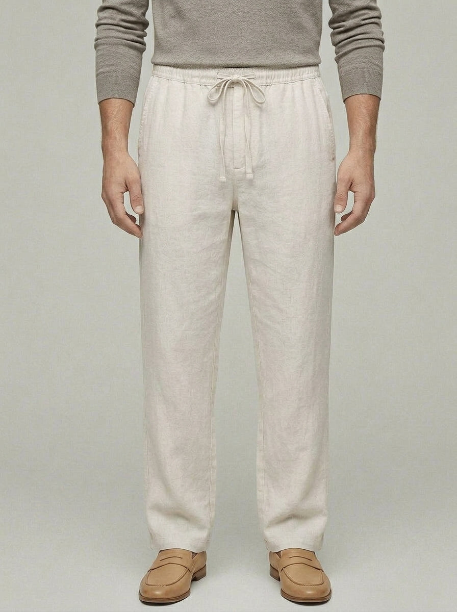 Linen Wide Leg Trousers Men