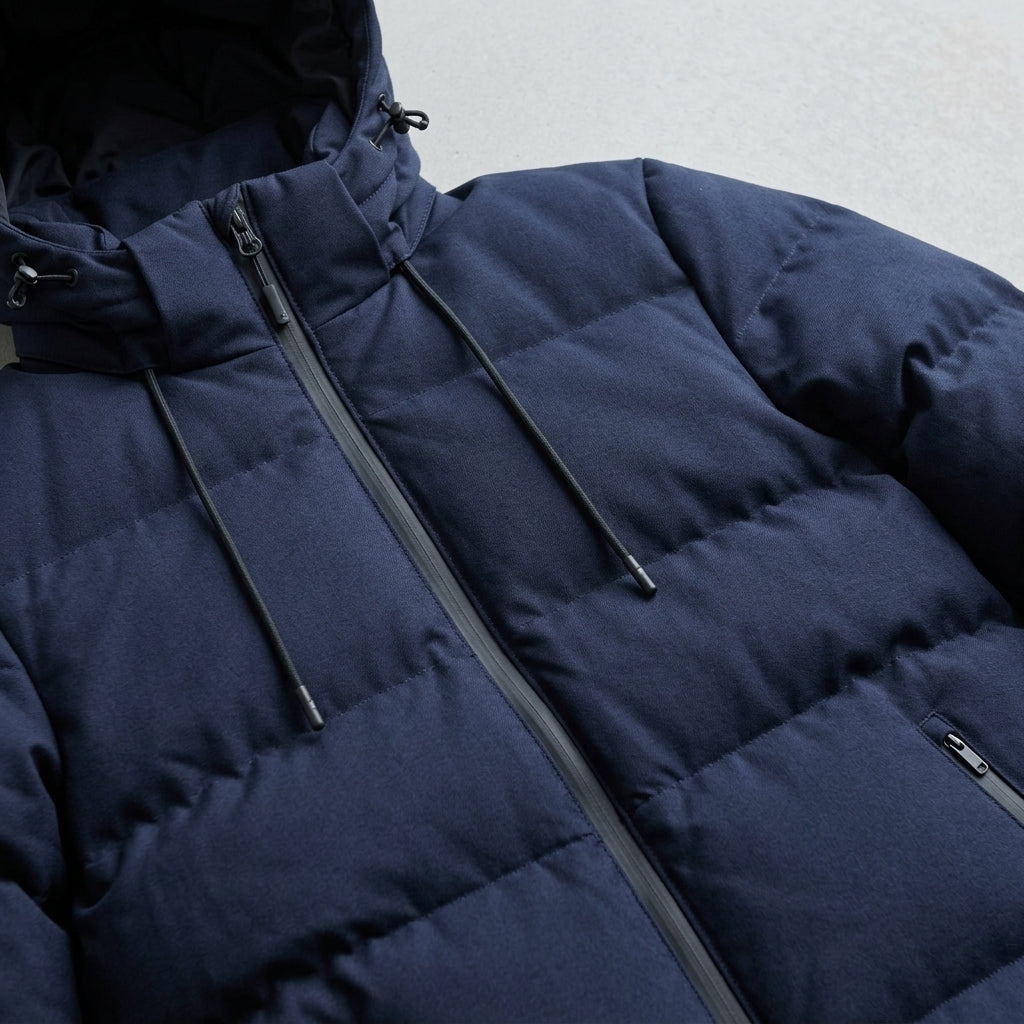 Mens Waterproof Puffer Parka – Hooded Wool