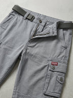 Denim Cargo Shorts Men Adjustable Waist
