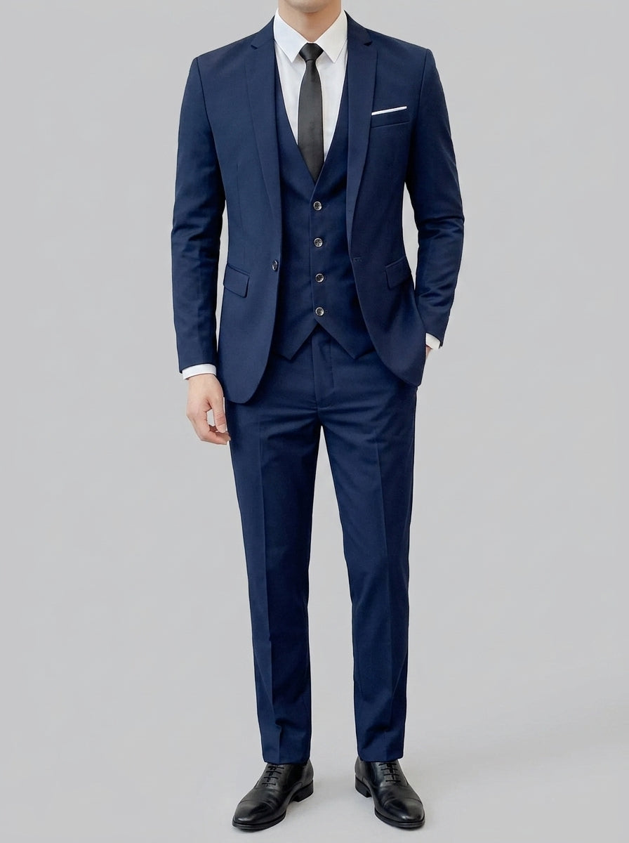 Wool Classic 2-Piece Suit Men Slim Fit