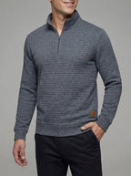 Ribbed Quarter Zip Sweater Men – Wool Pattern