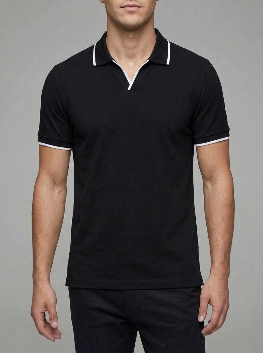 Cotton Polo Shirt Men Slim Fit