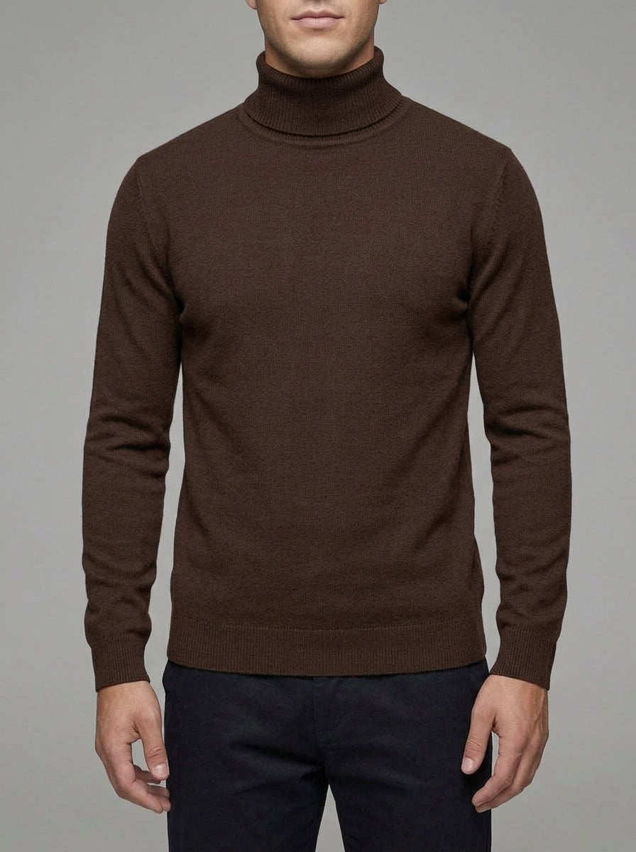 Wool Blend Roll Neck Jumper Men