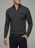 Wool Quarter-Zip Polo Shirt Men – Ribbed