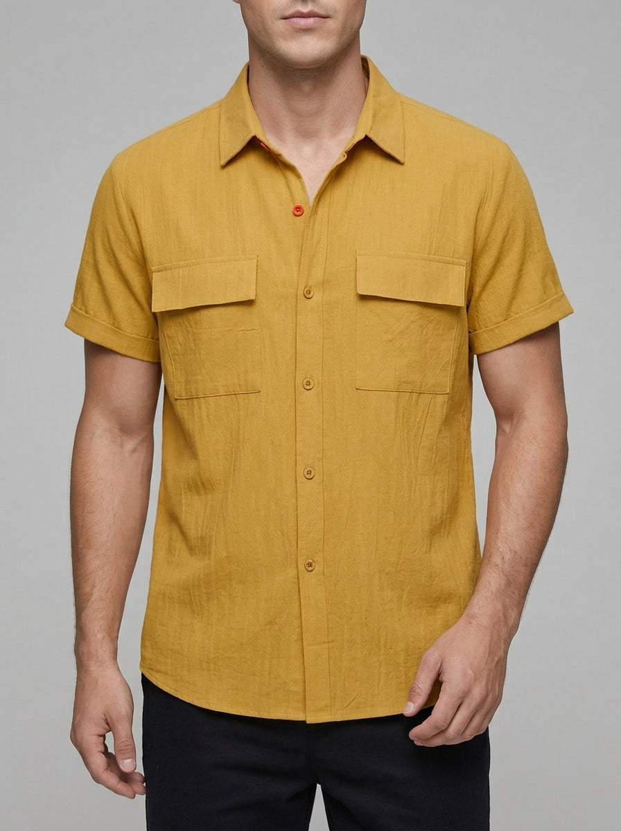 Cotton Linen Blend Shirt Men – Summer
