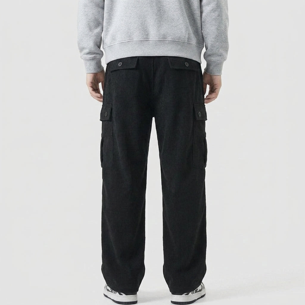 Cotton Cargo Trousers Men Stretch