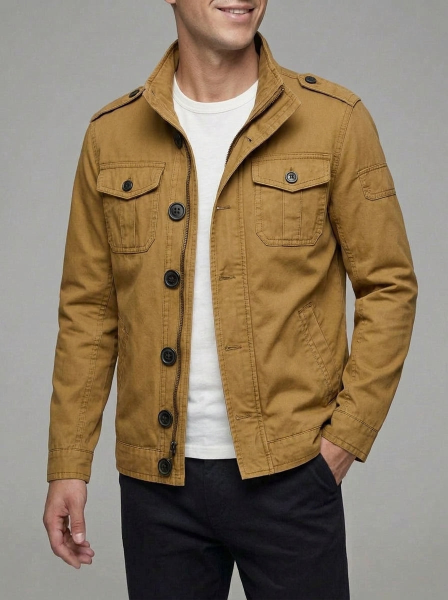 Green Field Jacket Men – Cotton Military Style