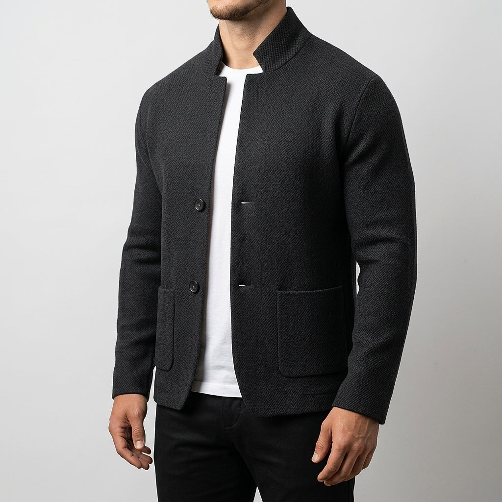 Grigio Premium Wool Button Cardigan - Cozy, Stylish Knitwear