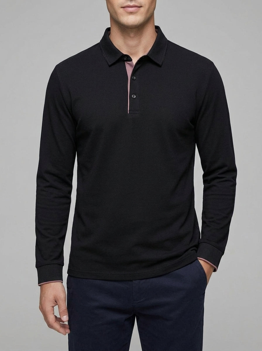 Long Sleeve Polo Shirt Men – Cotton Classic