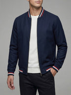 Lightweight Bomber Jacket Stripe Detail – Wool