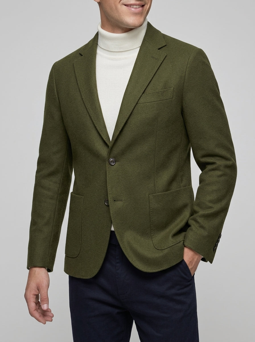Oliver Wool Casual Blazer Men Notched Lapel