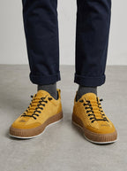 Leather Lace-Up Flatform Trainers Men