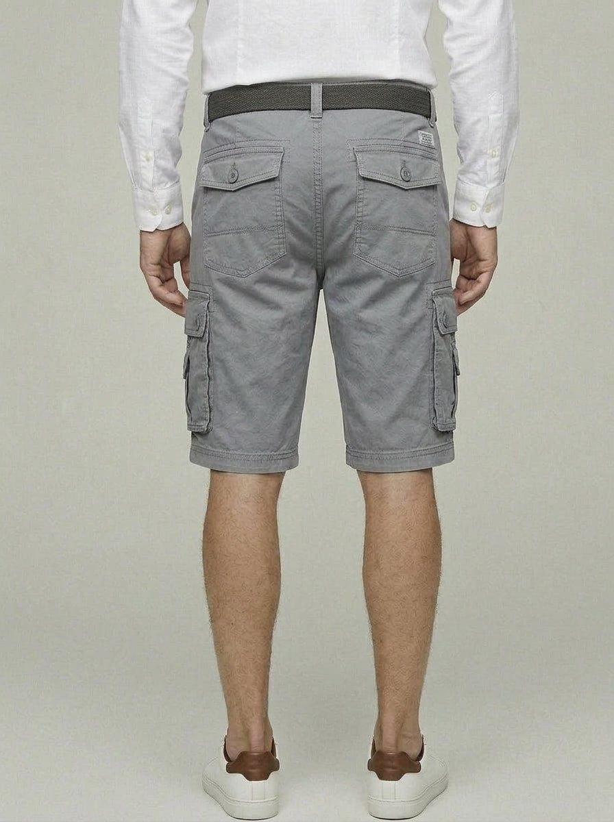 Denim Cargo Shorts Men Adjustable Waist