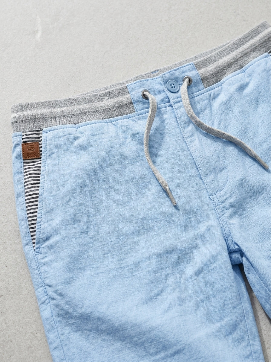 Cotton Chino Shorts Men Casual Drawstring Relaxed Fit