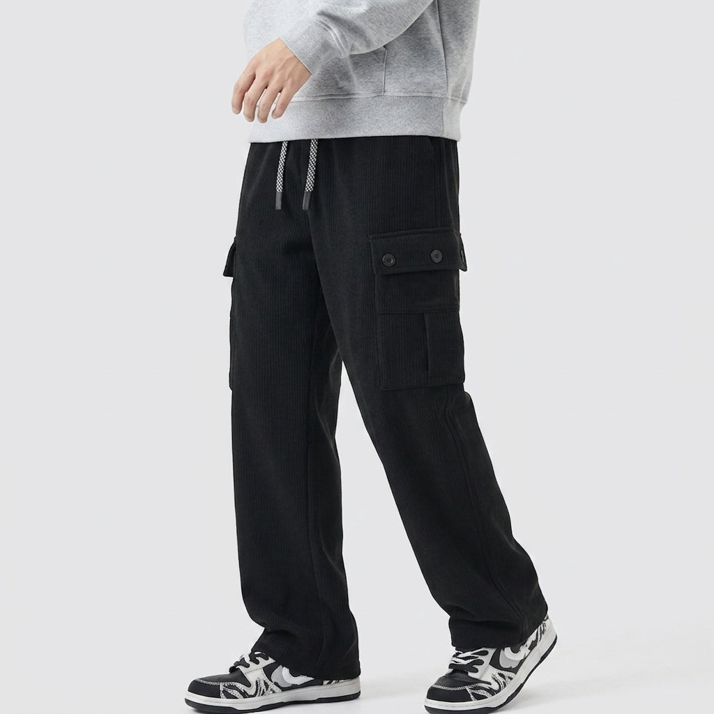 Cotton Cargo Trousers Men Stretch