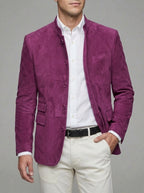Wool Blazer Jacket Men Classic