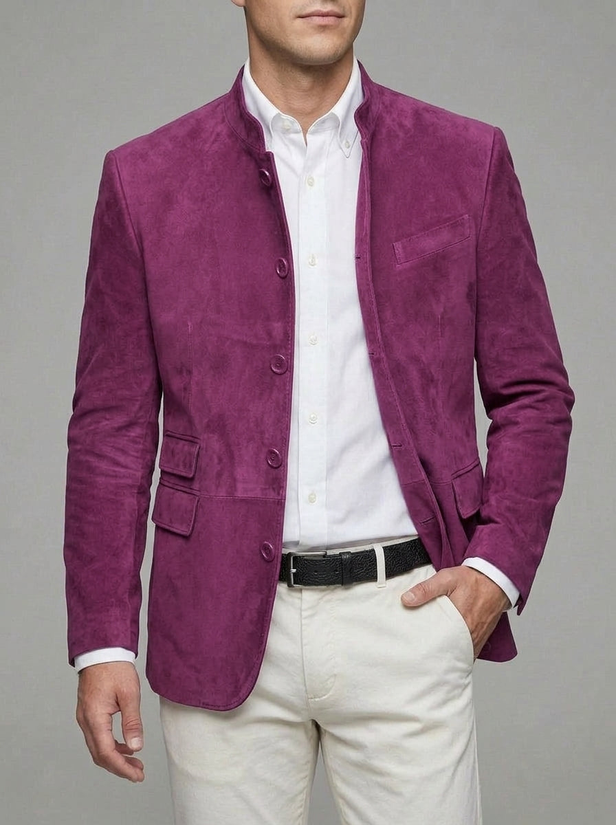 Wool Blazer Jacket Men Classic