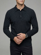 Merino Wool Polo Sweater Men
