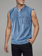Cotton Casual Shirt Men Vintage Style