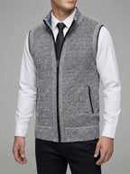 Knit Vest Men Wool Zip Pockets