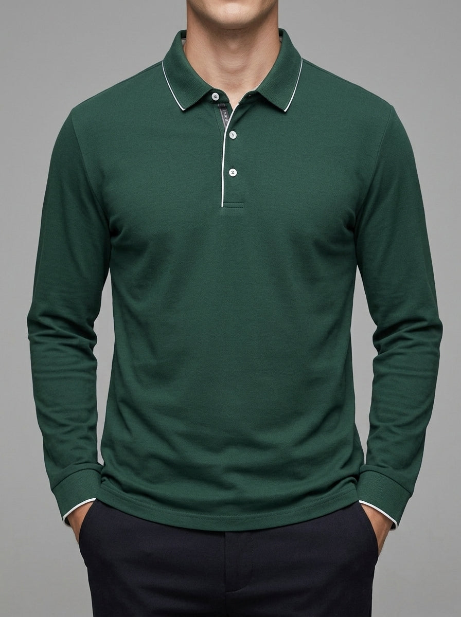 Long Sleeve Polo Shirt Men – Cotton Classic