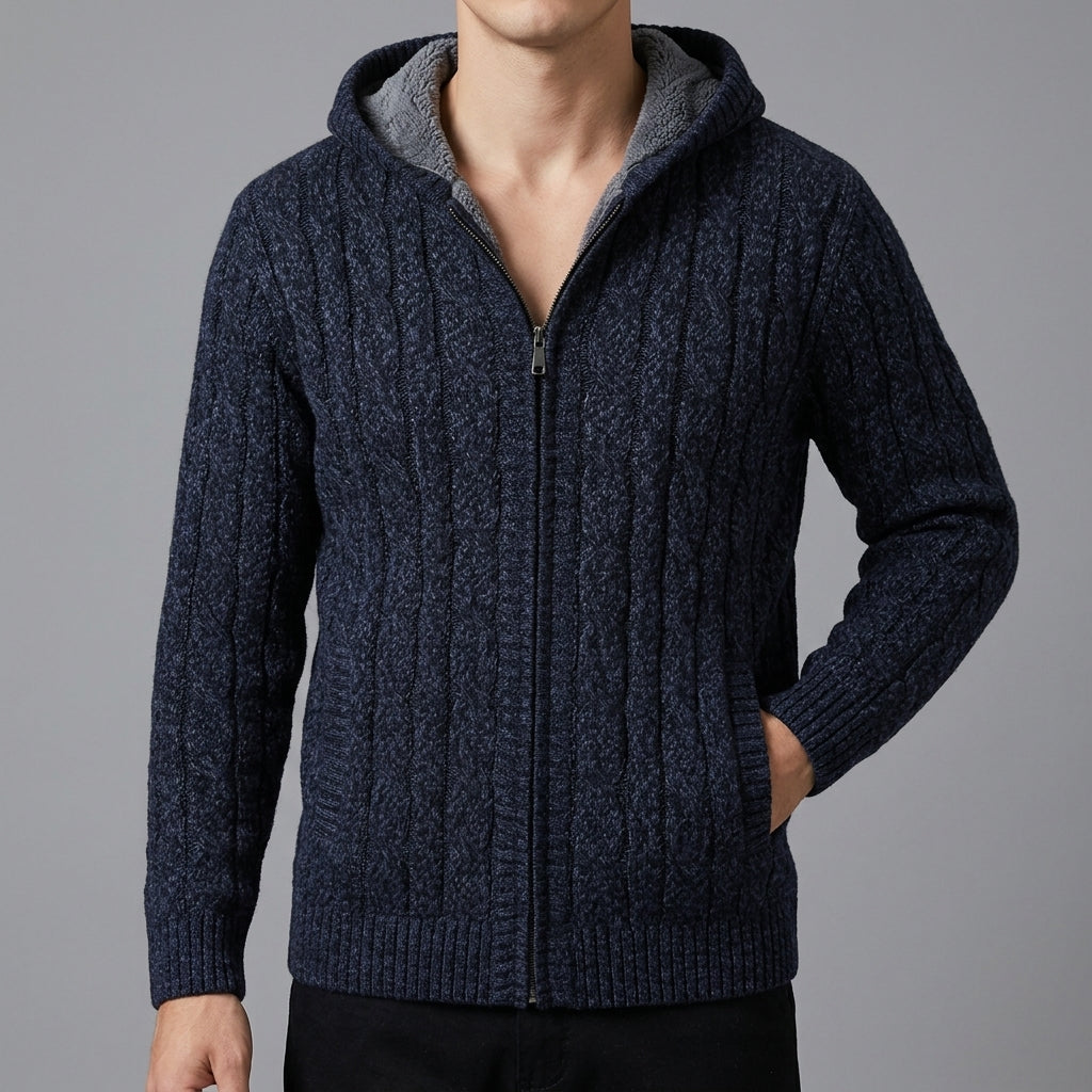 Belessia Giorgio Wool Zip Sweater  - Fleece Lined