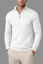 Classic Knit Jumper Men Wool Turtleneck Half Zip