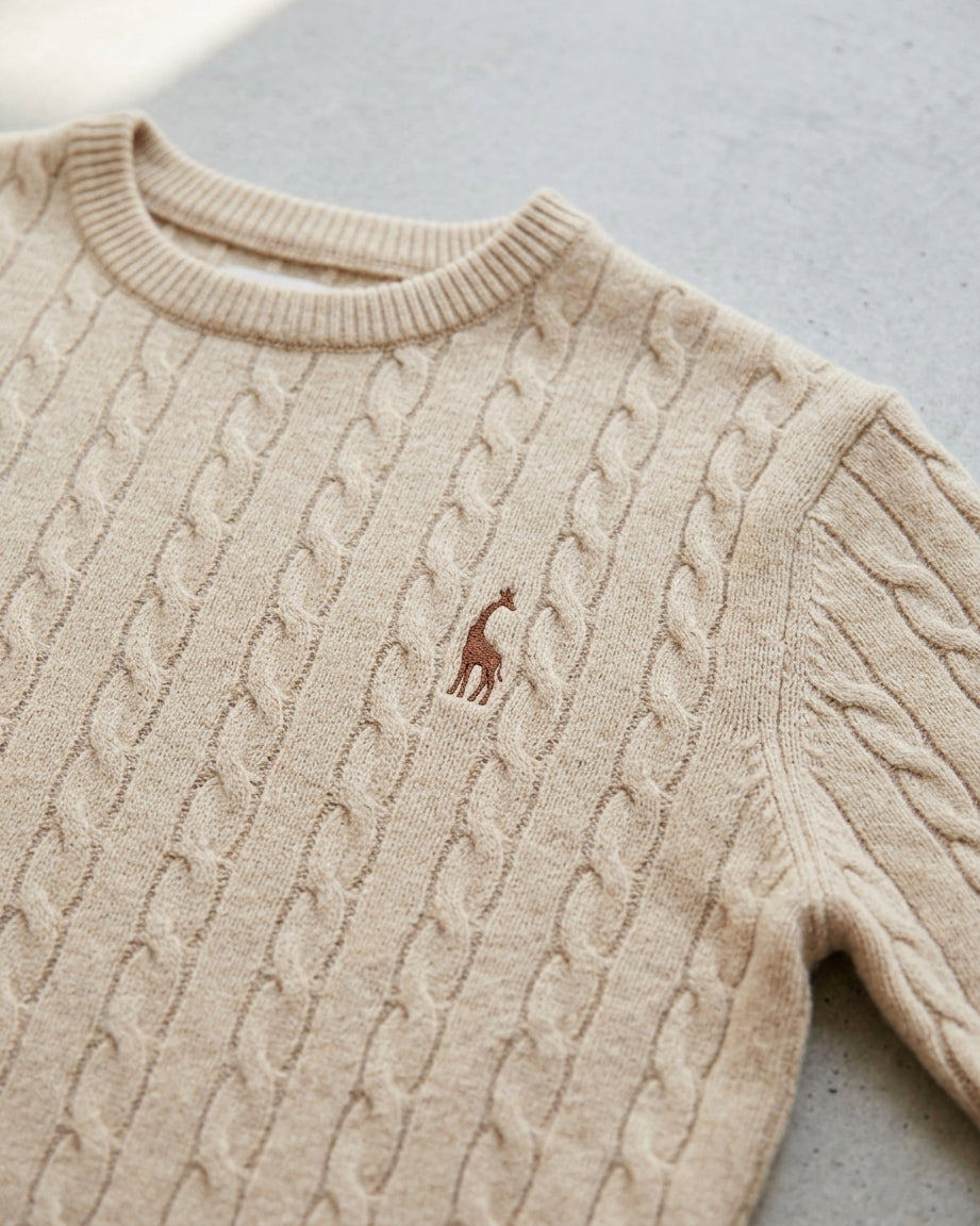 Wool Cable Knit Sweater Men