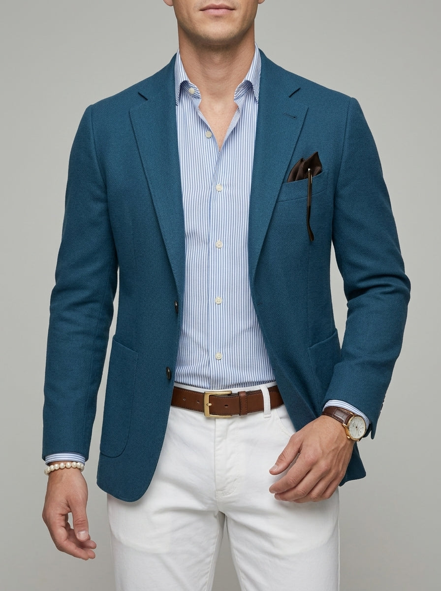 Oliver Wool Casual Blazer Men Notched Lapel