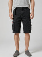 Denim Cargo Shorts Men Adjustable Waist