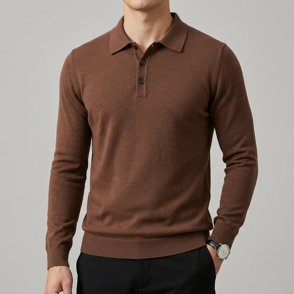 Belessia Merino Wool Polo Shirt  - Soft Knit Men