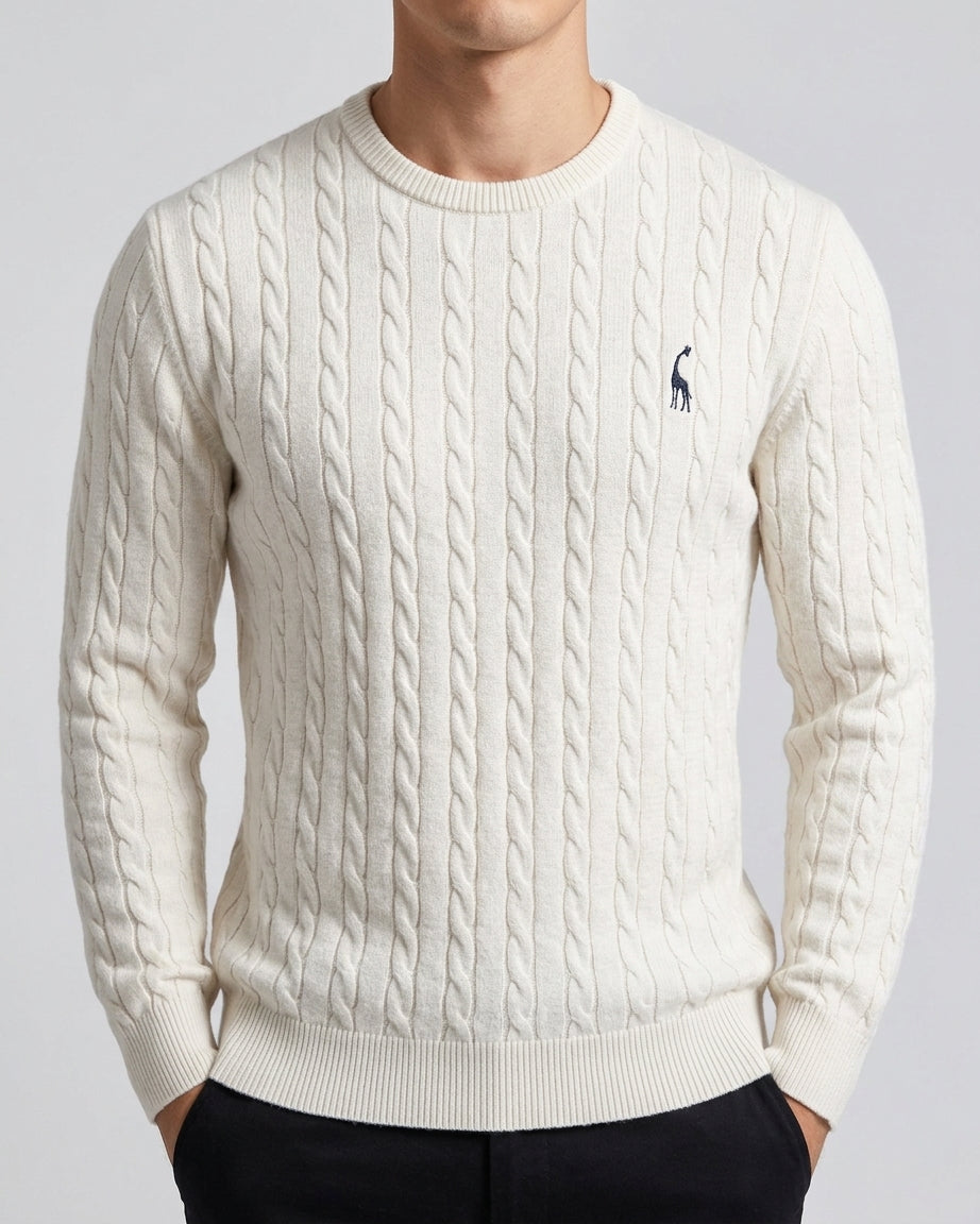 Wool Cable Knit Sweater Men