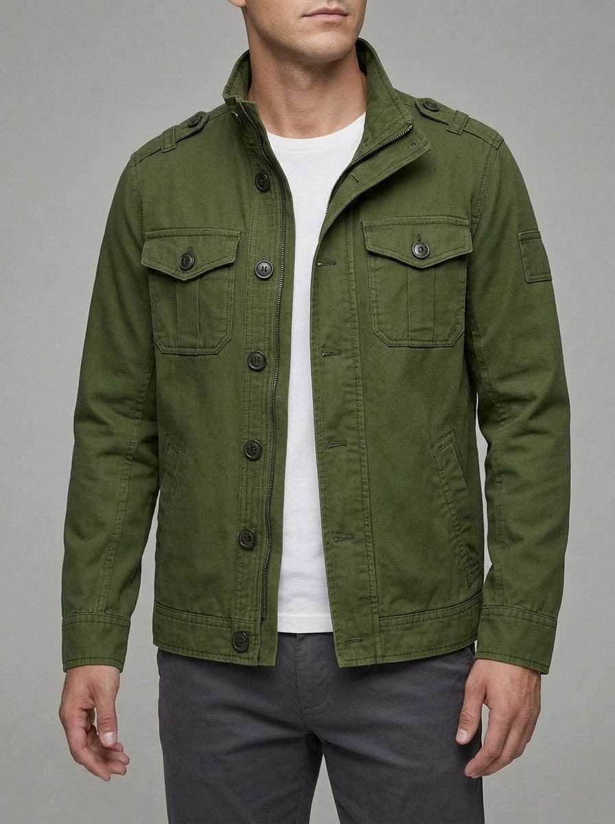 Green Field Jacket Men – Cotton Military Style